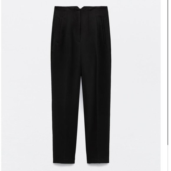 Zara High Waist Pants Black Small - Picture 1 of 10
